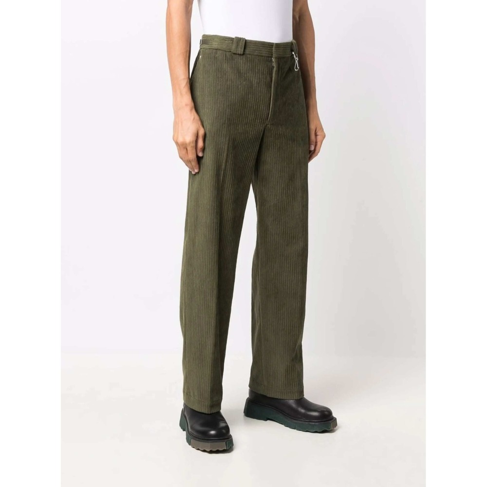 Helmut‎ Lang Olive Green Corduroy Trousers Adjustable Waist Pants Size 34 Mens